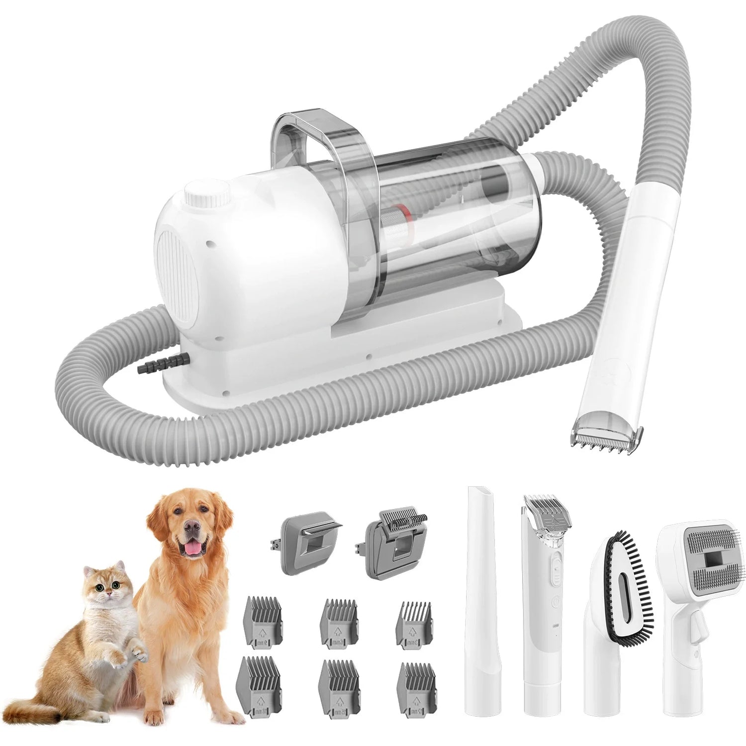 Pet Grooming Vacuum & Dog Grooming Kit with 2.5L Capacity Larger Pet Hair Dust Cup Dog Brush for Pet Hair Vacuum Cleaner