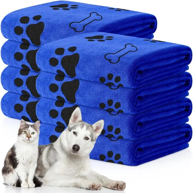Dog Towel Drying Dog Cat Pet Towel, Puppy Microfiber Quick-Drying Dog Claw Bath Towel, Pet Bath Products Absorbent Medium Dogs