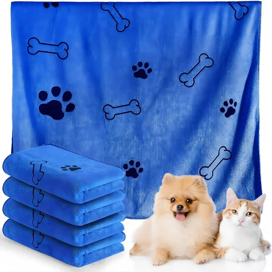 Dog Towel Drying Dog Cat Pet Towel, Puppy Microfiber Quick-Drying Dog Claw Bath Towel, Pet Bath Products Absorbent Medium Dogs